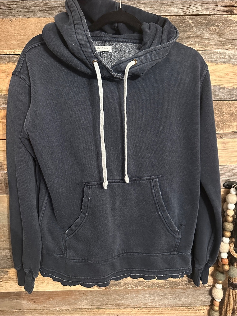 Free people Washed Navy Women’s Hoodie Sweatshirt with Drawstring we the free